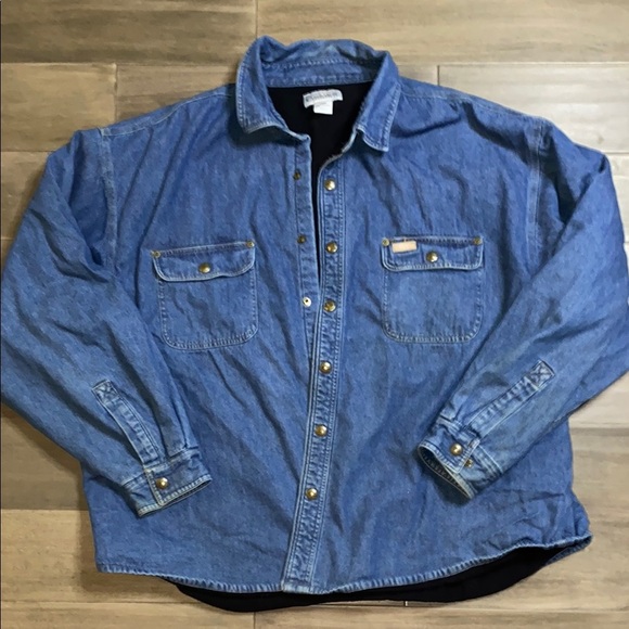 Carhartt Denim Fleece Lined Snap-Up Shirt - Picture 1 of 6